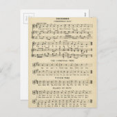 Ungewöhnliche Weihnachtslieder von Vintage Feiertagspostkarte (Vorne/Hinten)