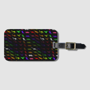 Ungewöhnlicher cooler Regenbogen bunter süßer Dino Gepäckanhänger