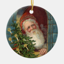 Ungewöhnlicher eleganter Weihnachtsmann mit Baum &