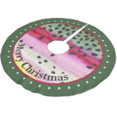 Ungewöhnlicher Forellenfang Polyester Weihnachtsbaumdecke (Schrägansicht)