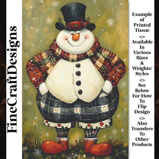 Ungewöhnlicher großer Spaß verkleidet Snowman Mann Seidenpapier