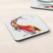 Ungewöhnlicher Hahn. Kalligraphie und Watercolor. Untersetzer (Linke Seite)