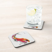 Ungewöhnlicher Hahn. Kalligraphie und Watercolor. Untersetzer (Rechte Seite)