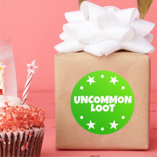 Ungewöhnlicher Loot Gamer Kinder Neon Green Text S Runder Aufkleber (Party)