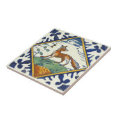 Ungewöhnlicher Repro Delft Fox mit Vögeln, die Lan Fliese (Seite)