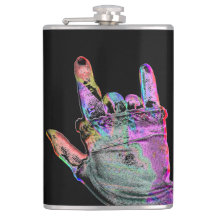 Ungewöhnlicher Rock Hand Vinyl Wrapped Flask