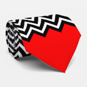 Ungewöhnlicher roter weißer und schwarzer Zickzack Krawatte (Gerollt)