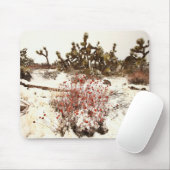 Ungewöhnlicher Schneesturm auf den Joshua-Bäumen Mousepad (Mit Mouse)