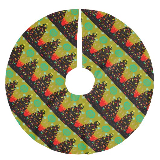 Ungewöhnlicher Spaß und trendiger Weihnachtsbaum-T Polyester Weihnachtsbaumdecke (Vorderseite)