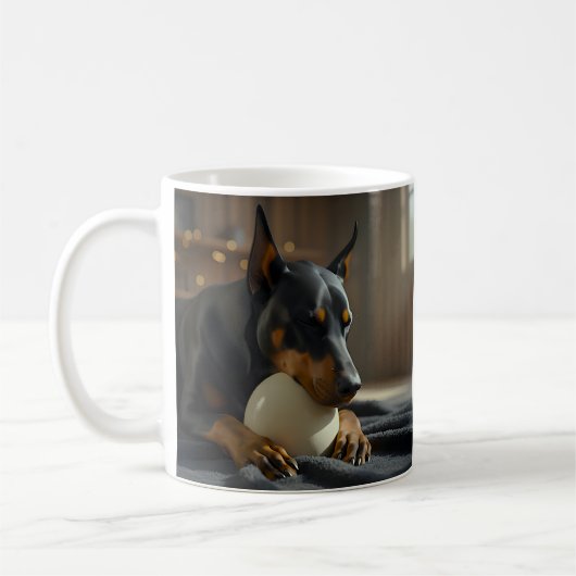 Ungewöhnliches Doberman Egg Kaffeetasse (Links)