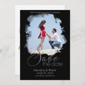 Ungewöhnliches Foto-Fenster "Pinselstriche" Save t Einladung (Vorne/Hinten)