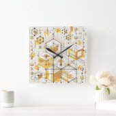 Ungewöhnliches futuristisches elektronisches Desig Quadratische Wanduhr (Zuhause)