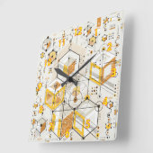 Ungewöhnliches futuristisches elektronisches Desig Quadratische Wanduhr (Winkel)