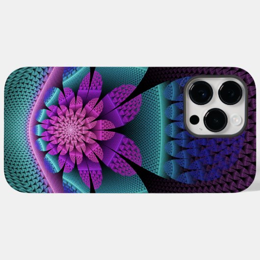 Ungewöhnliches Gemustertes Fantasy Blume Fraktal Case-Mate iPhone Hülle (Rückseite (Horizontal))