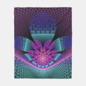Ungewöhnliches Gemustertes Fantasy Blume Fraktal Fleecedecke (Vorderseite)
