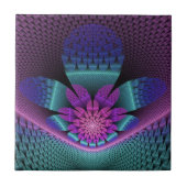 Ungewöhnliches Gemustertes Fantasy Blume Fraktal Fliese (Vorderseite)