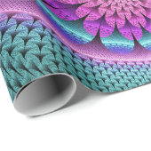 Ungewöhnliches Gemustertes Fantasy Blume Fraktal Geschenkpapier (Rolleneckpunkt)