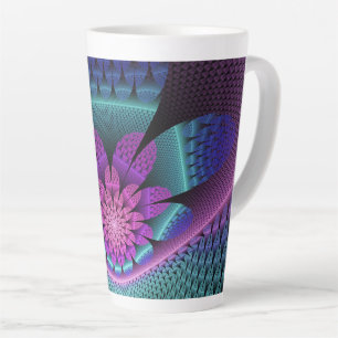 Ungewöhnliches Gemustertes Fantasy Blume Fraktal Milchtasse