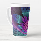 Ungewöhnliches Gemustertes Fantasy Blume Fraktal Milchtasse (Linke Ecke)