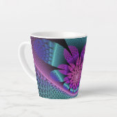 Ungewöhnliches Gemustertes Fantasy Blume Fraktal Milchtasse (Linke Ecke)