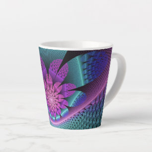 Ungewöhnliches Gemustertes Fantasy Blume Fraktal Milchtasse