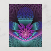 Ungewöhnliches Gemustertes Fantasy Blume Fraktal Postkarte (Vorderseite)