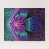 Ungewöhnliches Gemustertes Fantasy Blume Fraktal Puzzle (Horizontal)