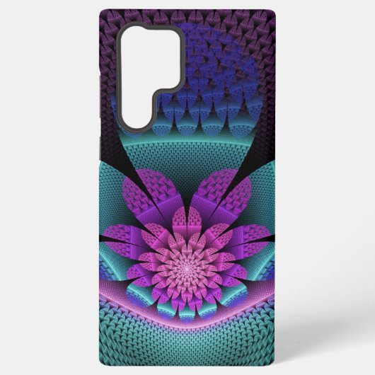 Ungewöhnliches Gemustertes Fantasy Blume Fraktal Samsung Galaxy Hülle (Rückseite)