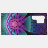 Ungewöhnliches Gemustertes Fantasy Blume Fraktal Samsung Galaxy Hülle (Rückseite (Horizontal))