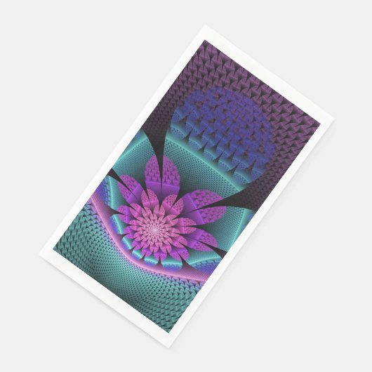 Ungewöhnliches Gemustertes Fantasy Blume Fraktal Serviette (Ecke)