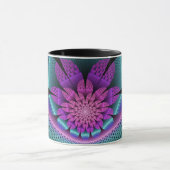 Ungewöhnliches Gemustertes Fantasy Blume Fraktal Tasse (Zentrum)