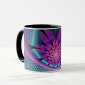 Ungewöhnliches Gemustertes Fantasy Blume Fraktal Tasse (Vorderseite Links)