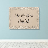 Ungewöhnliches hübsches personalisiertes Hochzeits Leinwanddruck (Insitu (Holzboden))