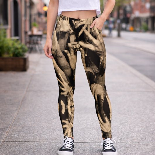 Ungewöhnliches Muster der bewegten Hände Leggings