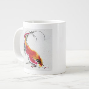 Ungewöhnliches Rooster. Kalligraphie und Aquarell. Jumbo-Tasse