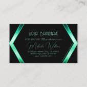 Ungewöhnliches Schwarz Geometrisches Cooles, schim Visitenkarte (Rückseite)