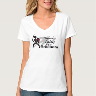 Ungezähmte Geister werden stärker - Weißes V-Aussc T-Shirt