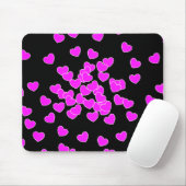 ungezähmte Herzen, rosa und schwarz auffallend Mousepad (Mit Mouse)