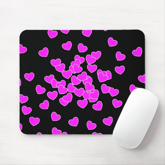 ungezähmte Herzen, rosa und schwarz auffallend Mousepad (Mit Mouse)