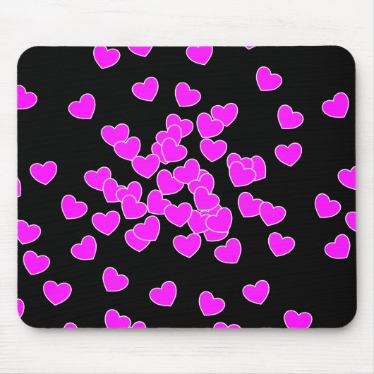 ungezähmte Herzen, rosa und schwarz auffallend Mousepad (Vorne)