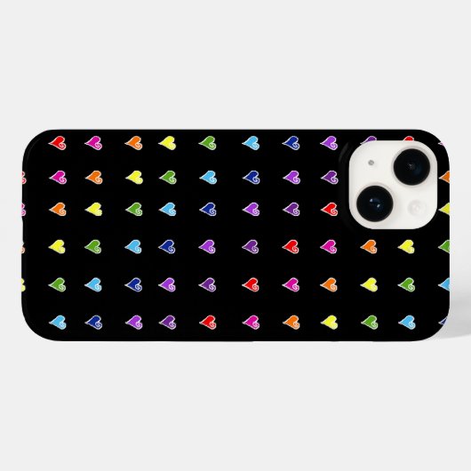 Ungezähmte Rainbow Hearts Case-Mate iPhone Hülle (Rückseite (Horizontal))