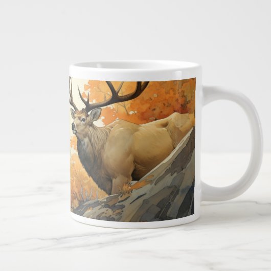 ungezähmter Splendor: Majestic Elk im Herbst Jumbo-Tasse (Rechts)