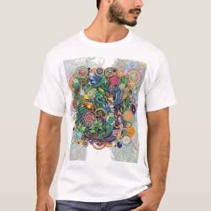 Ungezähmtes Blut mit zirkulären Akzenten T-Shirt