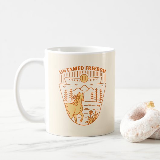 Ungezähmtes Freiheitspferd Kaffeetasse (Mit Donut)