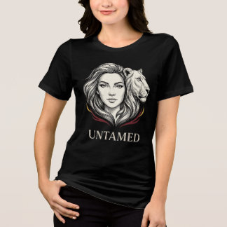 Ungezähmtes Löwinnen-Frauenporträt Weibliche Wildn Tri-Blend Shirt