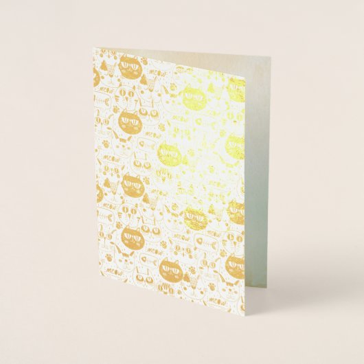 Ungeziefte Katzen-Karte Folienkarte (Vorderseite)