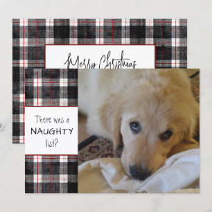 Ungezogene Hunde-Foto-Plaid-Weihnachten Feiertagskarte