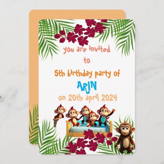 Ungezogener Kindergeburtstag Einladung (Vorne/Hinten)