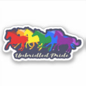 Ungezüchteter Stolz - LGBTQ+ Regenbogengalopp Aufkleber (Vorderseite)