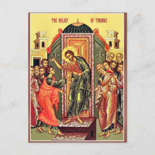 Ungläubiger Thomas und Auferstandener Christus Iko Postkarte